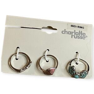 Charlotte Russe Midi Ring Assorted 3 Ring Set US Size Small
